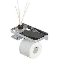 Tiger - Caddy Toilettenpapierhalter mit praktischer Ablage, Toilettenrollenhalter aus Edelstahl mit Ablagefläche für z.B. Smartphone oder einer Box von Tiger