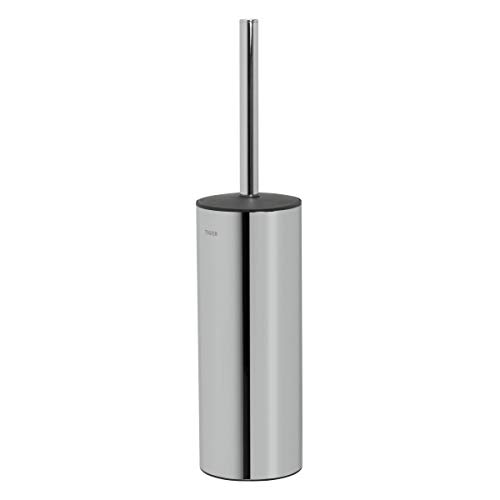 Tiger Dock Toilettenbürste freistehend, WC-Bürste aus verchromtem Edelstahl, hygienisch dank herausnehmbaren Einsatz und Deckel, B x H x T: 8,9 x 38,3 x 8,9 cm von Tiger