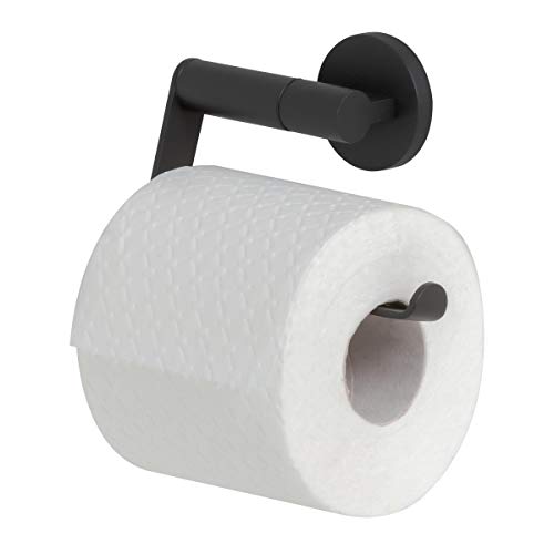 Tiger Noon Toilettenpapierhalter, schwenkbarer Toilettenrollenhalter aus Edelstahl, Farbe: Schwarz, BxHxT: 13,2 x 9 x 4 cm von Tiger