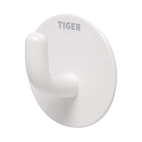 Tiger Rondo Haken, Edelstahl, Farbe: Weiß, einfache Montage durch kleben von Tiger