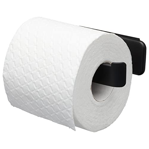 Tiger Tess Toilettenpapierhalter, Montage zum Kleben oder Schrauben, Kunststoff, Farbe: Schwarz, 145x45x81 mm von Tiger