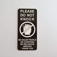 Bitte Nicht Klopfen - Keine Verkaufsleute Wohltätigkeitsorganisation Religiösen Gruppen Dankesschild 4, 5 cm X 10/1, 77 "X 3, 94" von TigerLaserCutting
