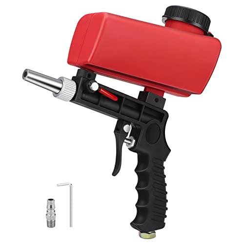 Pneumatischer Sandstrahler Tragbarer Handheld Kleine Sandstrahlmaschine Multifunktional Sandstrahlpistole Pneumatic Sandblasting Gun für Remove Paint Stains Rust Clean Surfaces(Rot) von Tigerkinwit