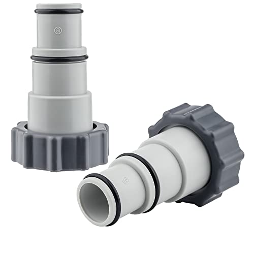 Tigerkinwit Schlauchadapter Pool 2 Stück Pool Adapter A Pool Anschlussset mit 32/38mm Innengewinde zum Verschrauben Poolzubehör für Pumpen mit Gewindeanschluss Kolbenventil von Tigerkinwit