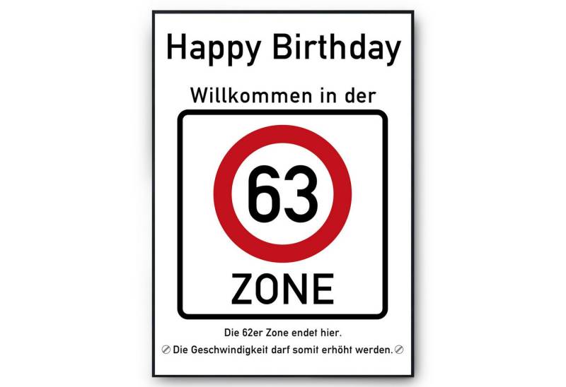 Tigerlino Poster 63. Geburtstag Geschenk Verkehrszeichen Karte Happy Birthday Deko Bild Tigerlino Poster 63. Geburtstag Geschenk Verkehrszeichen Karte Happy Birthday Deko Bild von Tigerlino