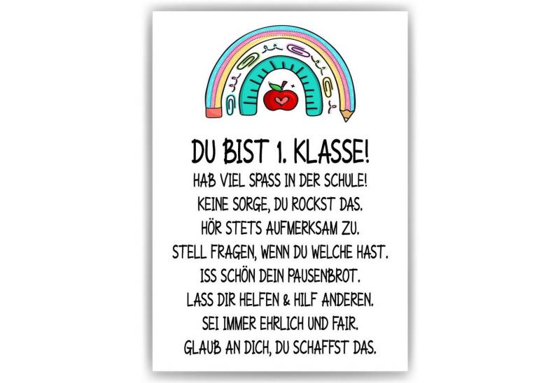 Tigerlino Poster Affirmationsposter Geschenk zum Schulanfang Einschulung Mutmacher von Tigerlino