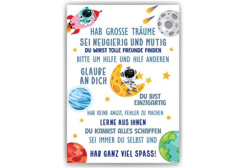 Tigerlino Poster Affirmationsposter Geschenk zum Schulanfang Einschulung Schulkind von Tigerlino