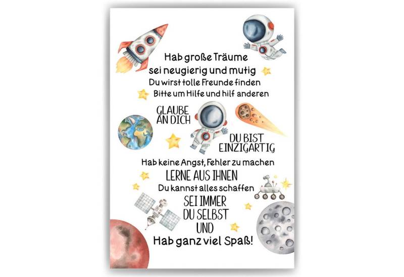 Tigerlino Poster Affirmationsposter Geschenk zum Schulanfang Schulkind Einschulung von Tigerlino