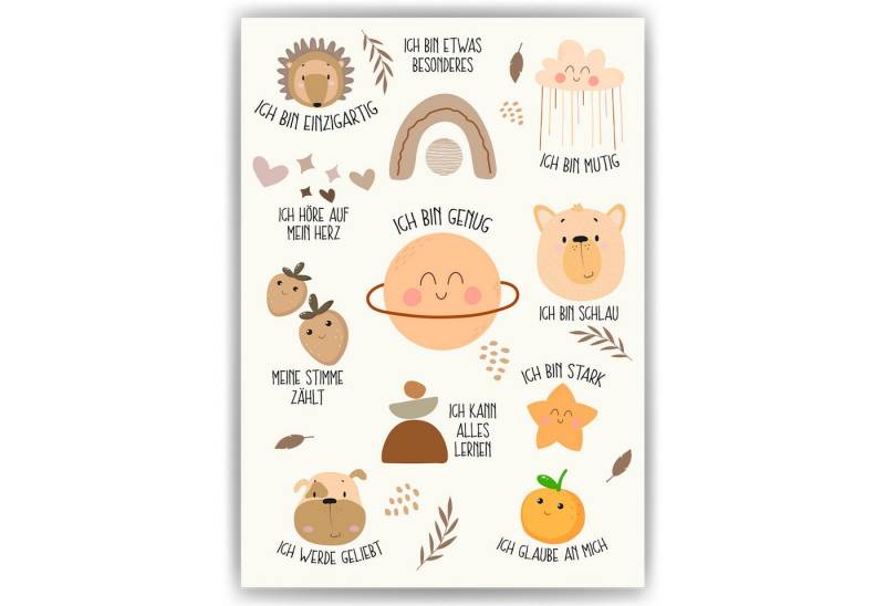 Tigerlino Poster Affirmationsposter Geschenk zum Schulanfang positive Affirmation von Tigerlino