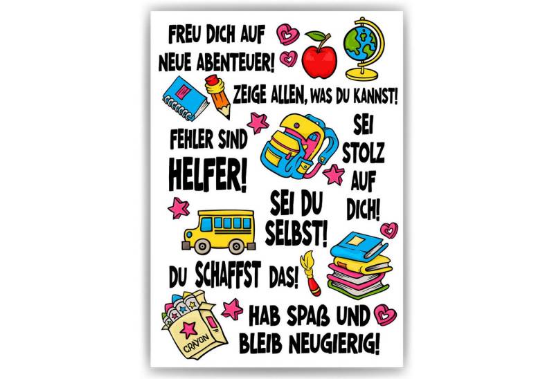 Tigerlino Poster Affirmationsposter Schulkind Zuckertüte Einschulung Schulanfang von Tigerlino