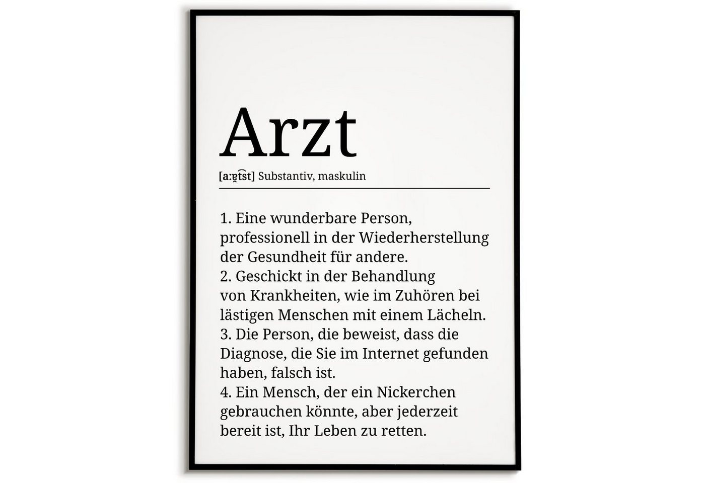 Tigerlino Poster Arzt Definition Wandbild Mediziner Geschenk von Tigerlino