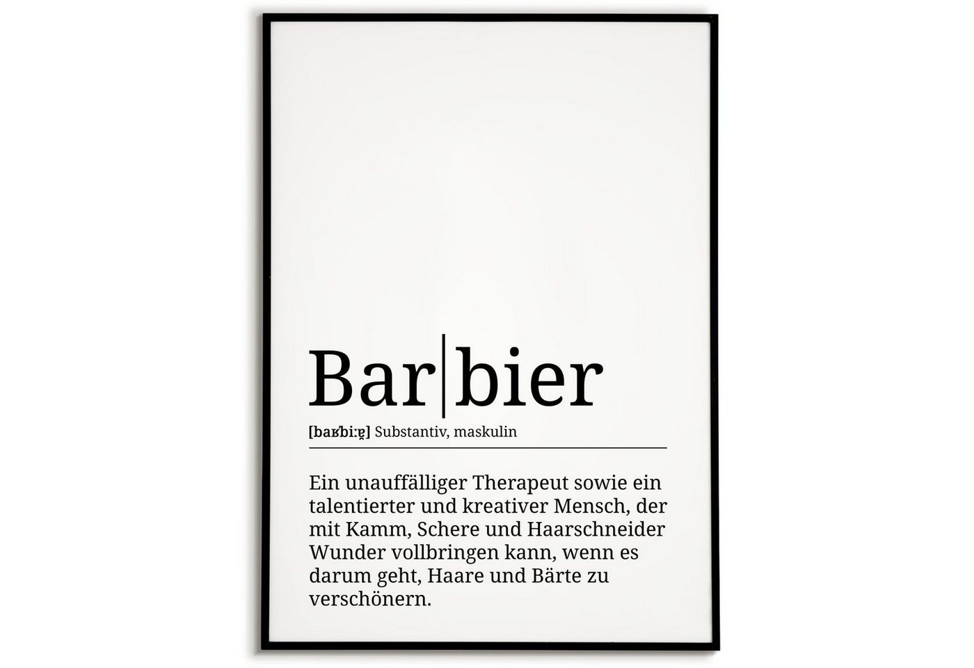 Tigerlino Poster Barbier Definition Wandbild Mitarbeiter Barber Geschenk von Tigerlino
