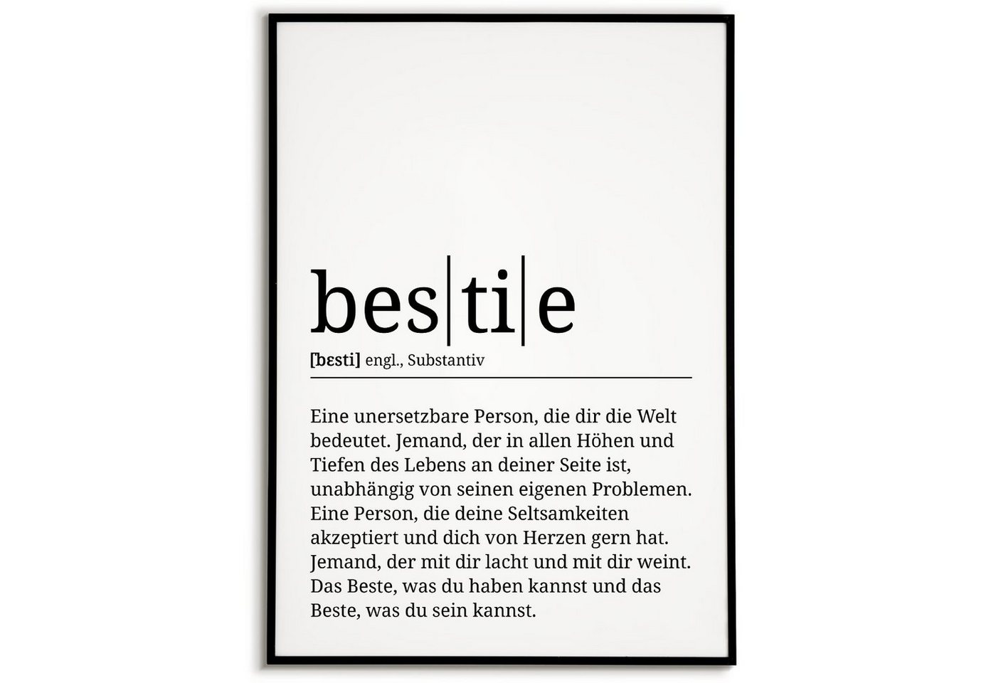 Tigerlino Poster Bestie Definition Beste Freundin Geschenk Freundinnen von Tigerlino