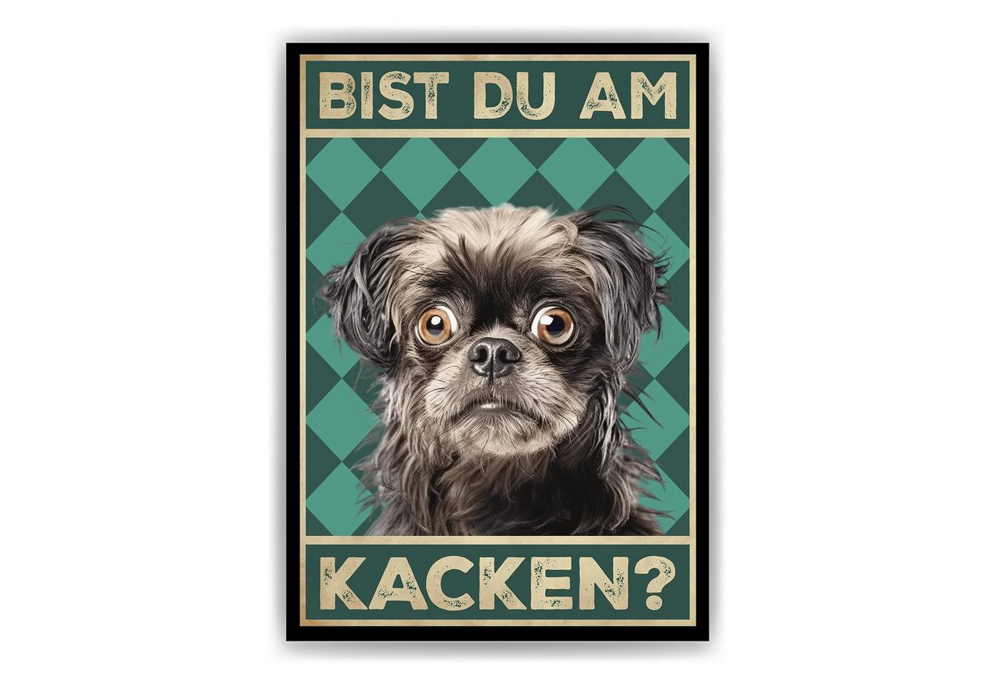 Tigerlino Poster Bist du am Kacken? Hunde Wandbild DIN A4 Gästebad Badezimmer Gäste-WC, Bolonka Zwetna von Tigerlino