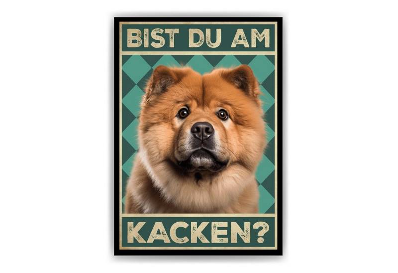 Tigerlino Poster Bist du am Kacken? Hunde Wandbild DIN A4 Gästebad Badezimmer Gäste-WC, Chow Chow von Tigerlino