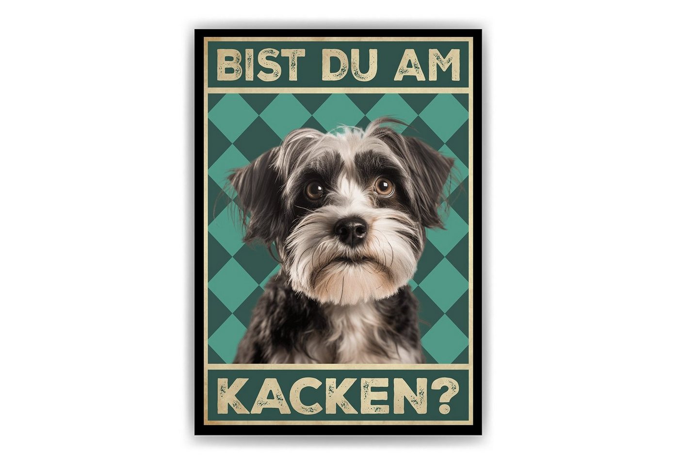 Tigerlino Poster Bist du am Kacken? Hunde Wandbild DIN A4 Gästebad Badezimmer Gäste-WC, Havaneser von Tigerlino