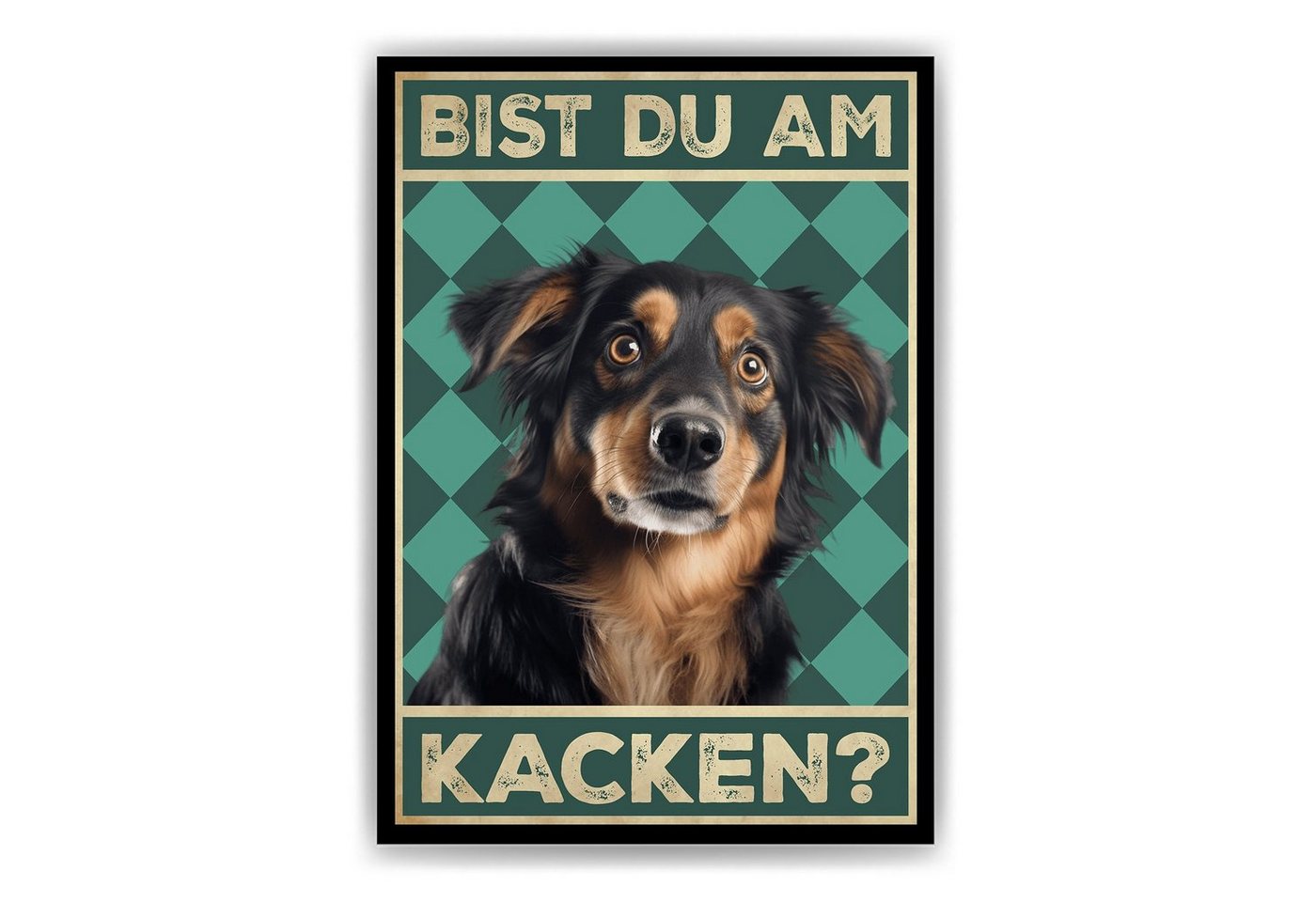 Tigerlino Poster Bist du am Kacken? Hunde Wandbild DIN A4 Gästebad Badezimmer Gäste-WC, Hovawart von Tigerlino