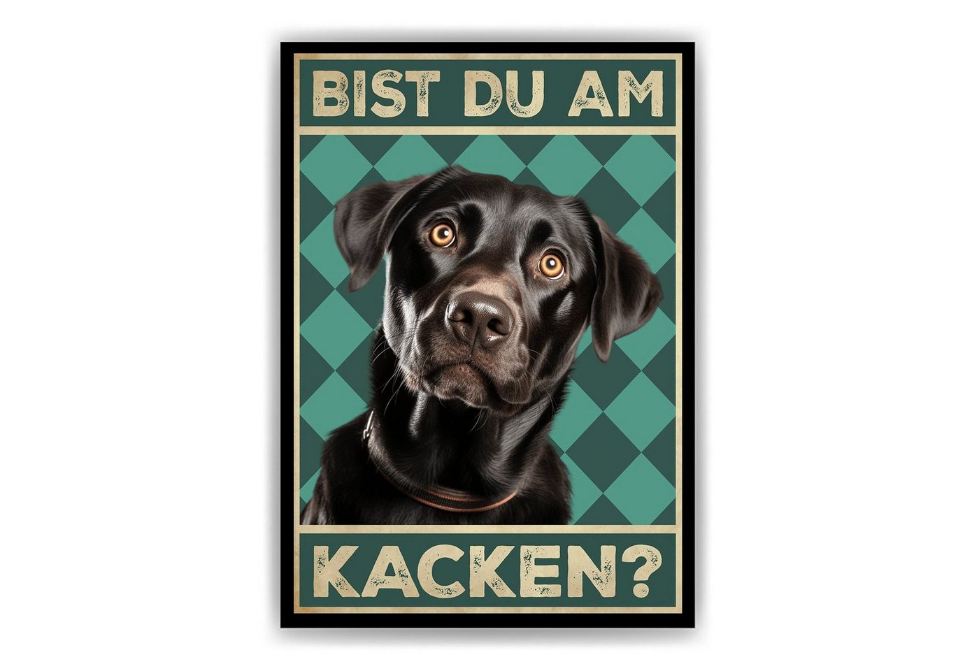 Tigerlino Poster Bist du am Kacken? Hunde Wandbild DIN A4 Gästebad Badezimmer Gäste-WC, Labrador von Tigerlino