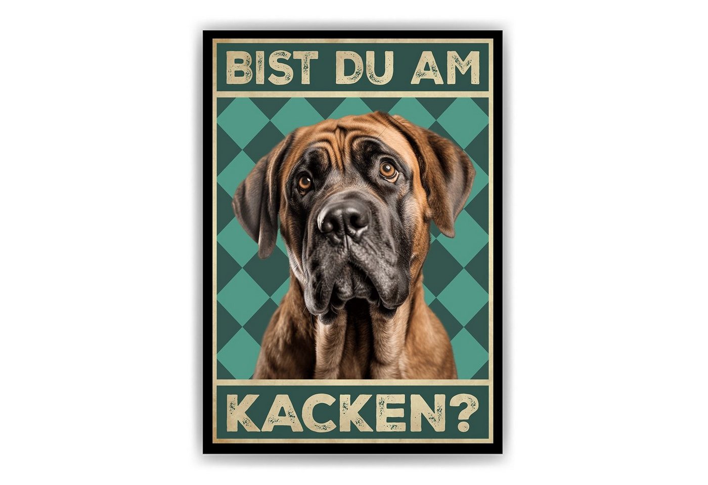 Tigerlino Poster Bist du am Kacken? Hunde Wandbild DIN A4 Gästebad Badezimmer Gäste-WC, Mastiff von Tigerlino