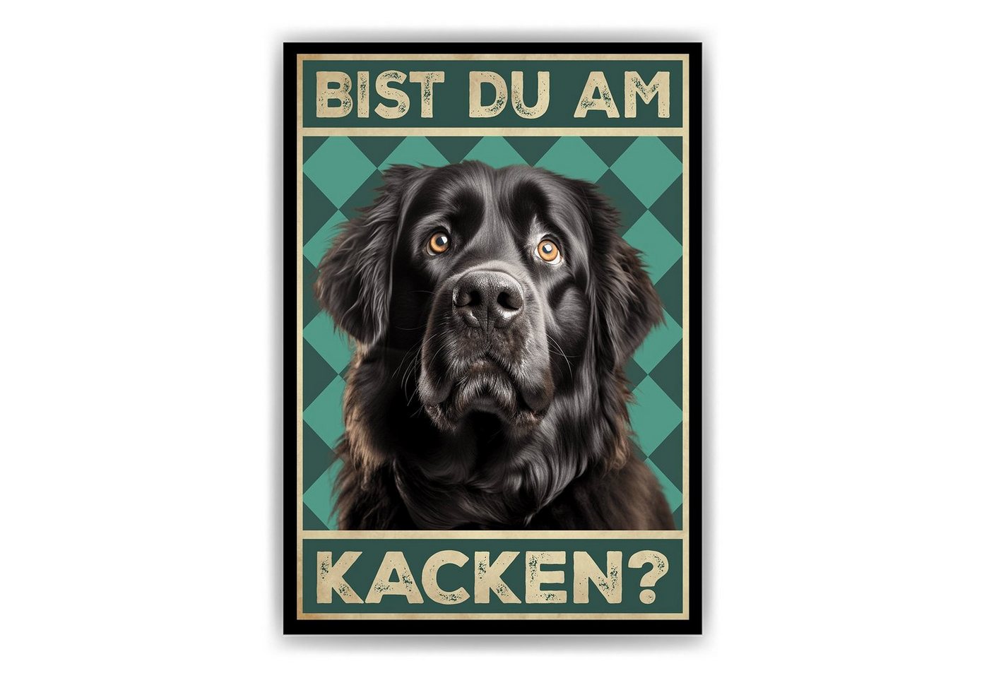 Tigerlino Poster Bist du am Kacken? Hunde Wandbild DIN A4 Gästebad Badezimmer Gäste-WC, Neufundländer von Tigerlino