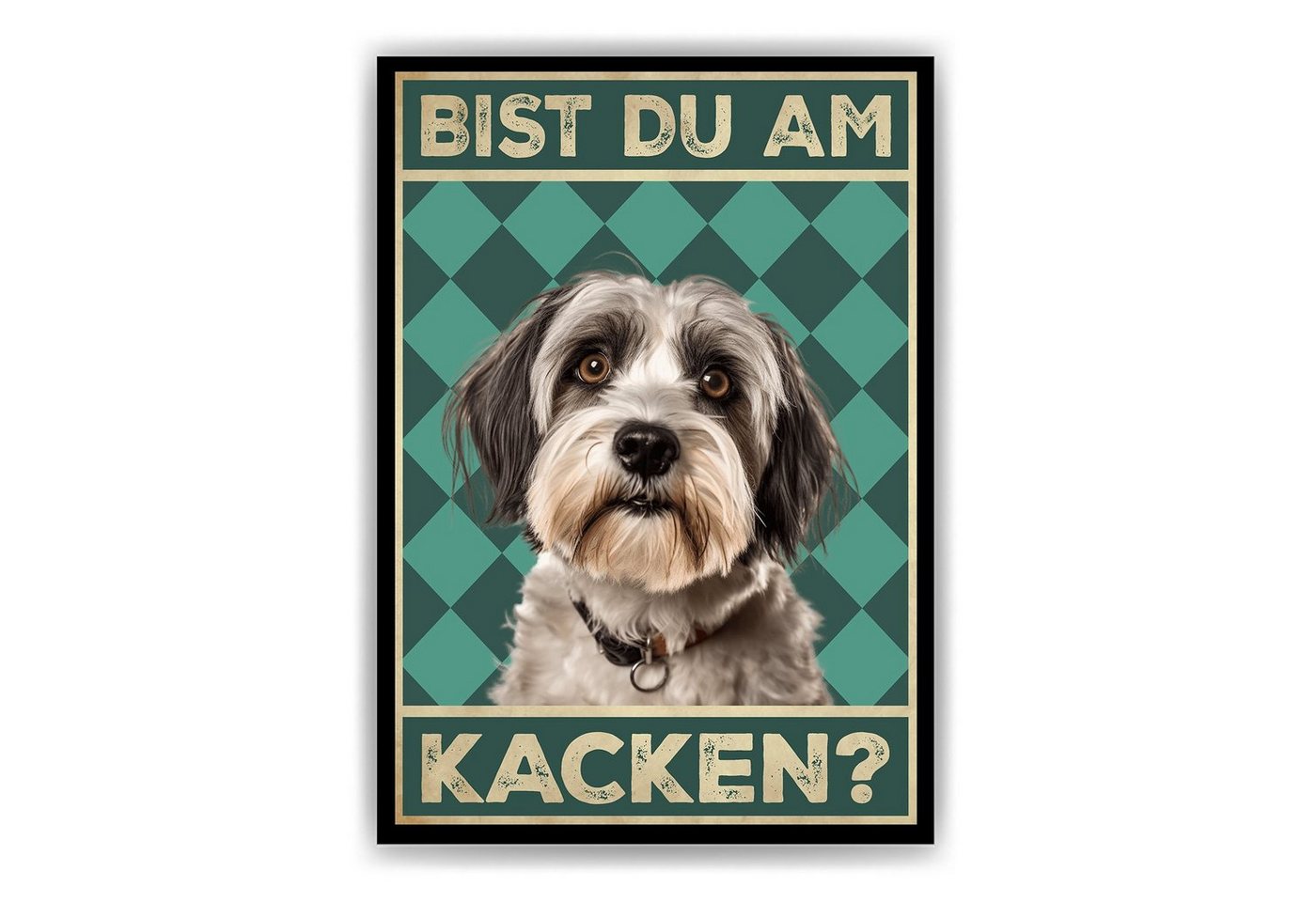 Tigerlino Poster Bist du am Kacken? Hunde Wandbild DIN A4 Gästebad Badezimmer Gäste-WC, Tibet Terrier von Tigerlino