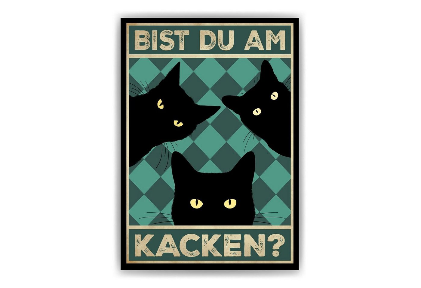 Tigerlino Poster Bist du am Kacken Katzen Gästebad Wandbild Badezimmer Gäste-WC Deko, Katzen v1 von Tigerlino