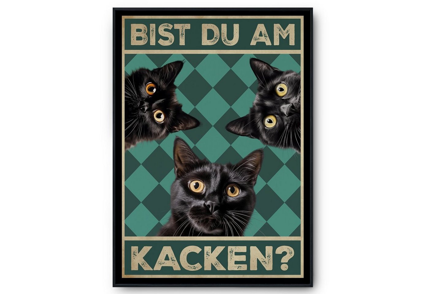 Tigerlino Poster Bist du am Kacken Katzen Gästebad Wandbild Badezimmer Gäste-WC Deko, Katzen v3 von Tigerlino