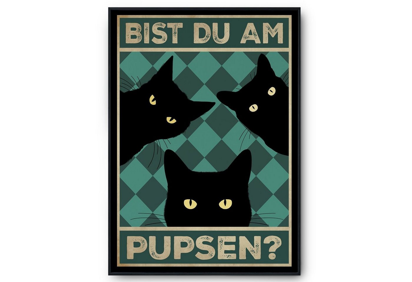 Tigerlino Poster Bist du am Pupsen Katzen Gästebad Wandbild Badezimmer Gäste-WC Deko, Katzen v1 von Tigerlino