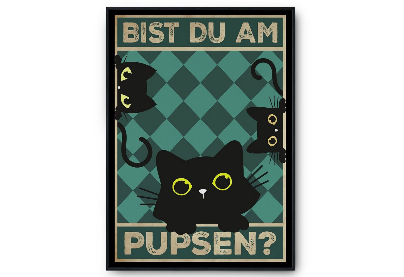 Tigerlino Poster Bist du am Pupsen Katzen Gästebad Wandbild Badezimmer Gäste-WC Deko, Katzen v4 von Tigerlino