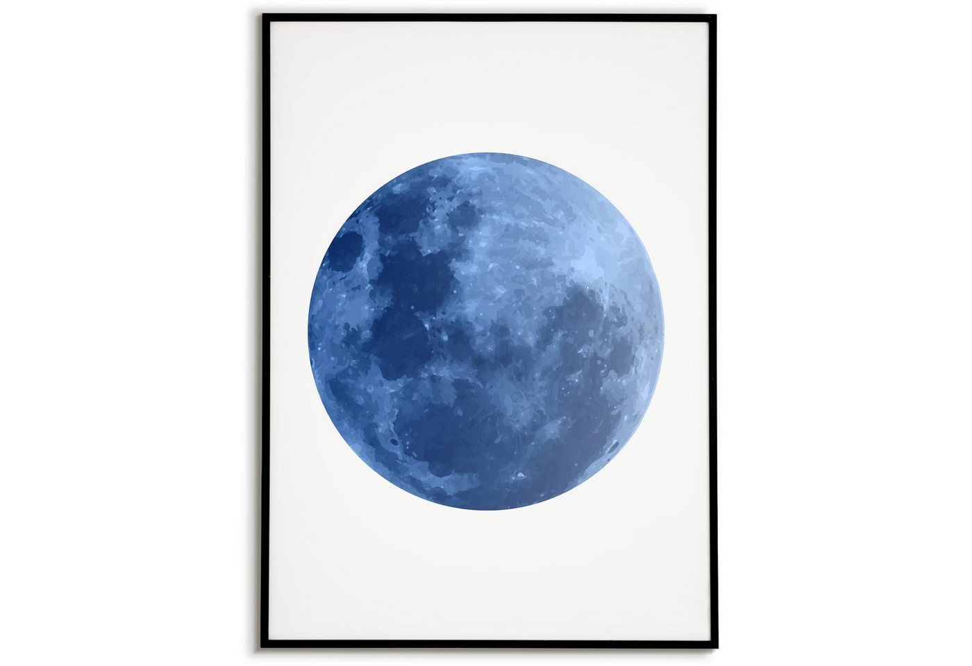 Tigerlino Poster Blauer Mond Poster Wandbild Wohnzimmer Flur Schlafzimmer Wanddeko von Tigerlino