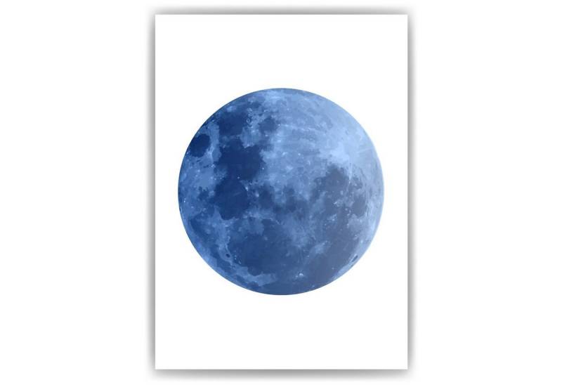 Tigerlino Poster Blauer Mond Poster Wandbild Wohnzimmer Flur Schlafzimmer Wanddeko von Tigerlino