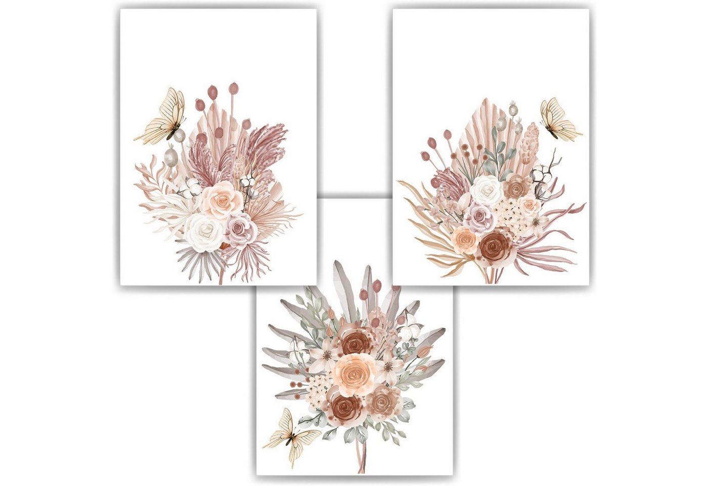 Tigerlino Poster Blumen Boho Natur Schmetterling 3er Set Bilder Kinderzimmer Deko Tigerlino Poster Blumen Boho Natur Schmetterling 3er Set Bilder Kinderzimmer Deko von Tigerlino