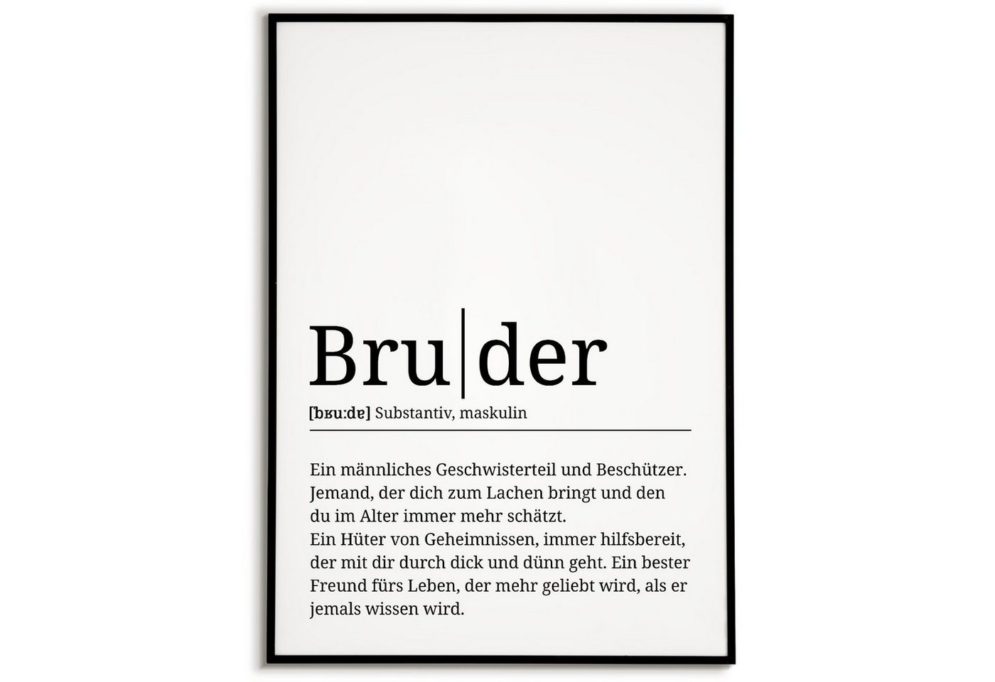 Tigerlino Poster Bruder Definition - Geburtstag Bruder Schwester Geschwister Geschenk von Tigerlino