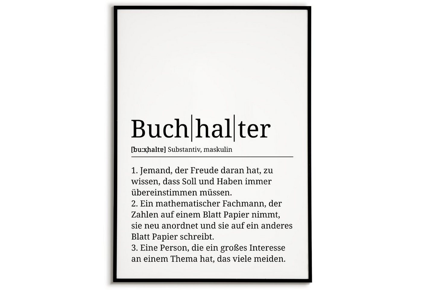 Tigerlino Poster Buchhalter Definition Wandbild Mitarbeiter Geschenk von Tigerlino