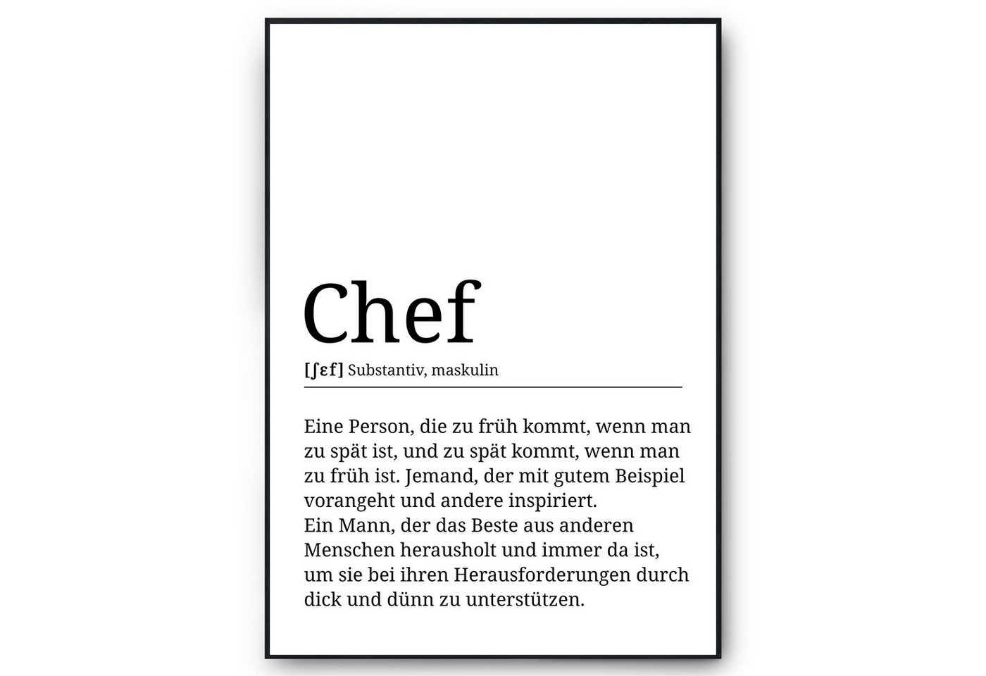 Tigerlino Poster Chef Definition Vorgesetzter Geschenk Wertschätzung Büro Wandbild, Abschiedsgeschenk Arbeitskollegen von Tigerlino