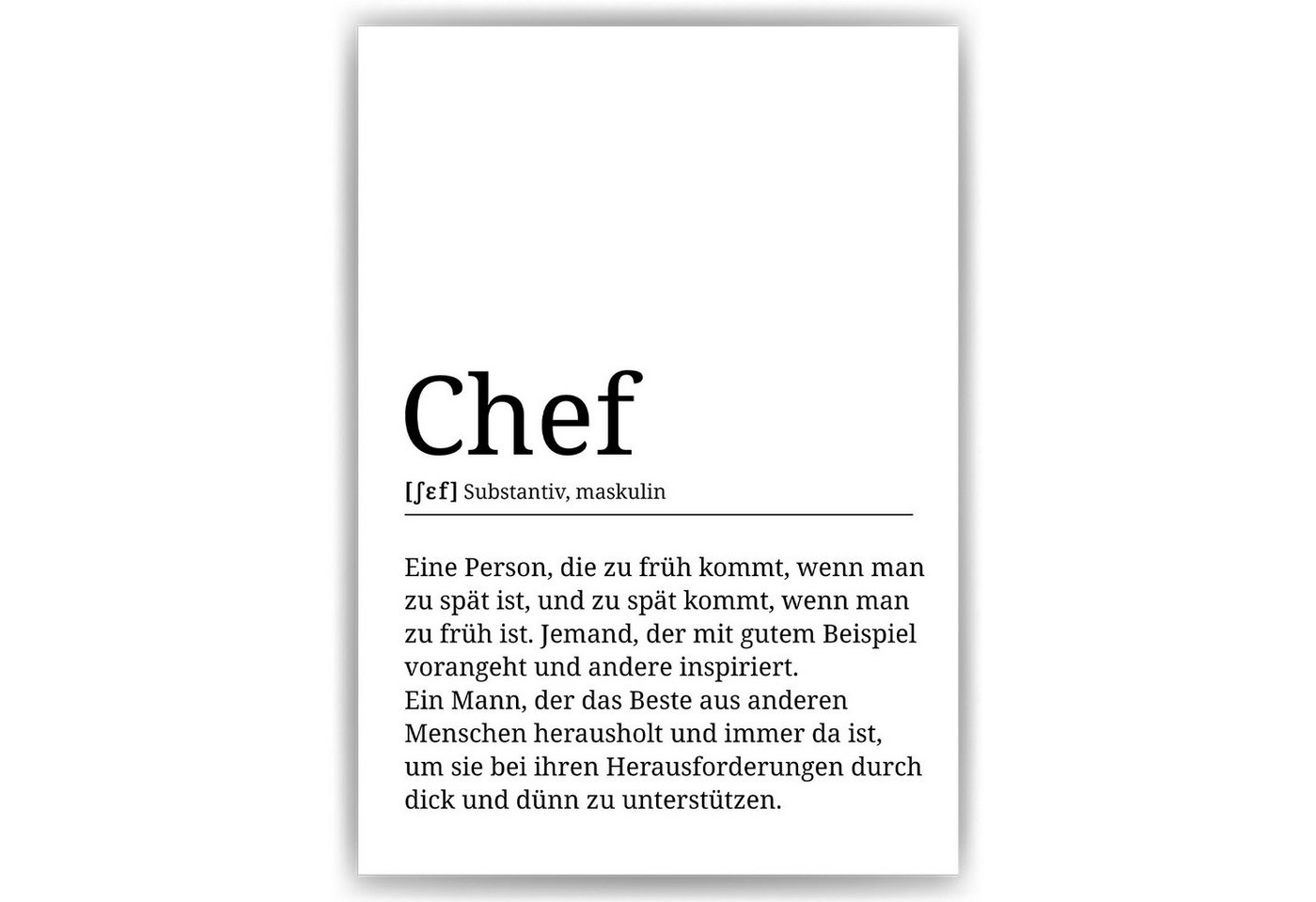 Tigerlino Poster Chef Definition Vorgesetzter Geschenk Wertschätzung Büro Wandbild, Abschiedsgeschenk Arbeitskollegen von Tigerlino