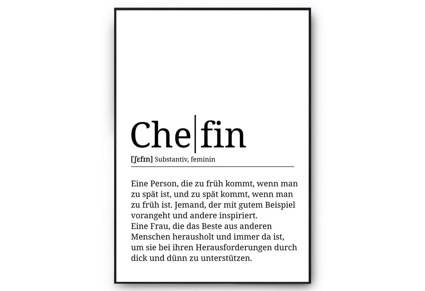 Tigerlino Poster Chefin Definition Vorgesetzte Geschenk Wertschätzung Büro Wandbild, Geschenk von Mitarbeitern von Tigerlino