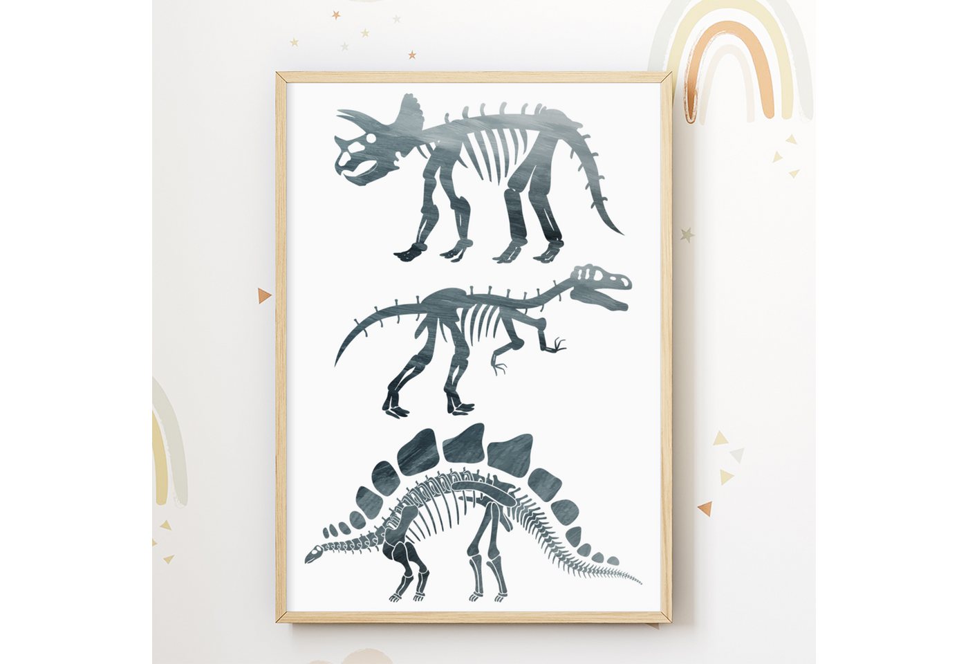 Tigerlino Poster Dinosaurier Skelett Bild Kinderzimmer Dino Deko Poster Wandbild Tigerlino Poster Dinosaurier Skelett Bild Kinderzimmer Dino Deko Poster Wandbild von Tigerlino