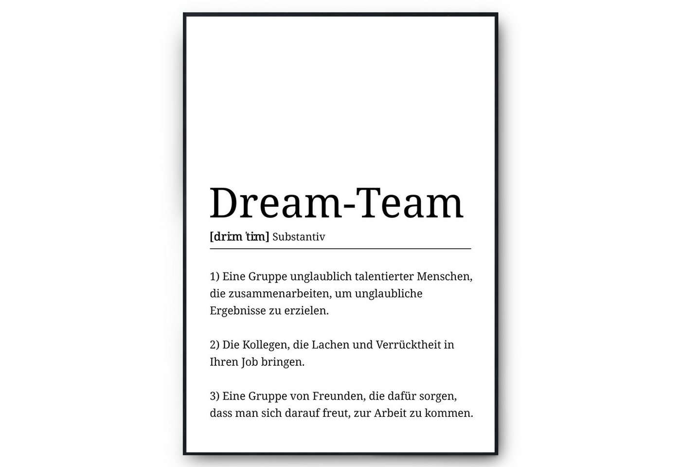 Tigerlino Poster Dream-Team Definition Mitarbeiter Geschenk Kollegen Büro Dekoration, Wertschätzung Arbeitskollegen von Tigerlino