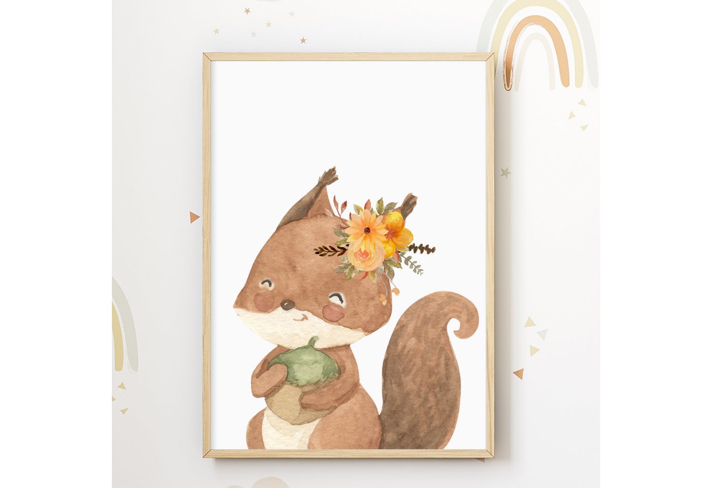Tigerlino Poster Eichhörnchen Blumenkranz Bild Kinderzimmer Poster Babyzimmer Wandbild Tigerlino Poster Eichhörnchen Blumenkranz Bild Kinderzimmer Poster Babyzimmer Wandbild von Tigerlino