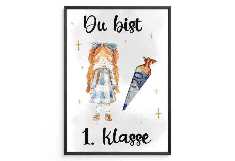 Tigerlino Poster Einschulung Zuckertüte Geldgeschenk Schulanfang Wunscherfüller von Tigerlino