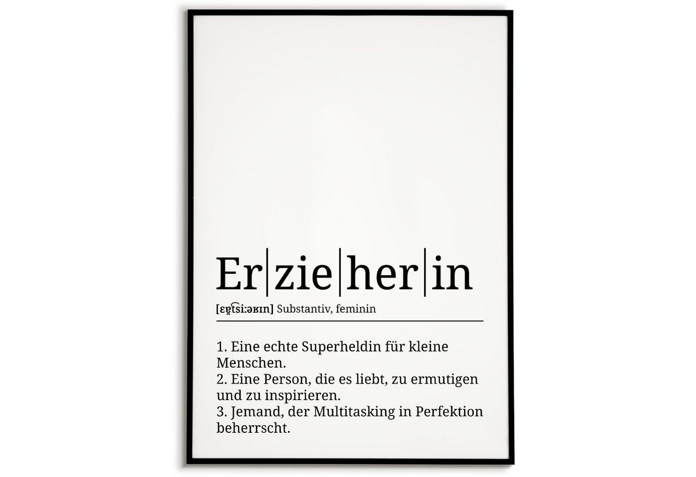 Tigerlino Poster Erzieherin Definition Wandbild Pädagogin Kindergärtnerin Geschenk von Tigerlino