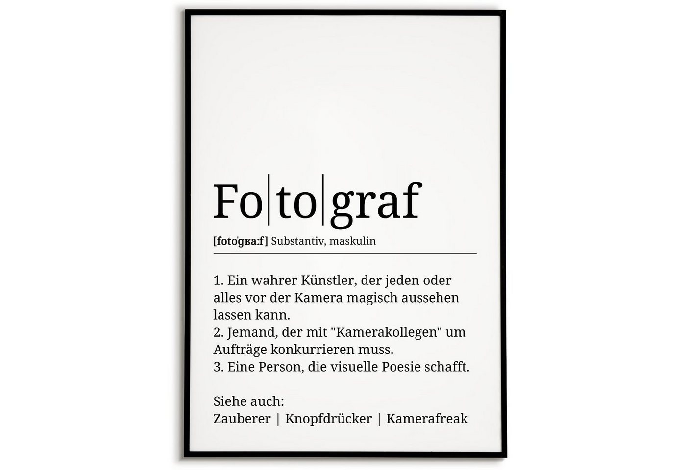 Tigerlino Poster Fotograf Definition Wandbild Mitarbeiter Geschenk von Tigerlino