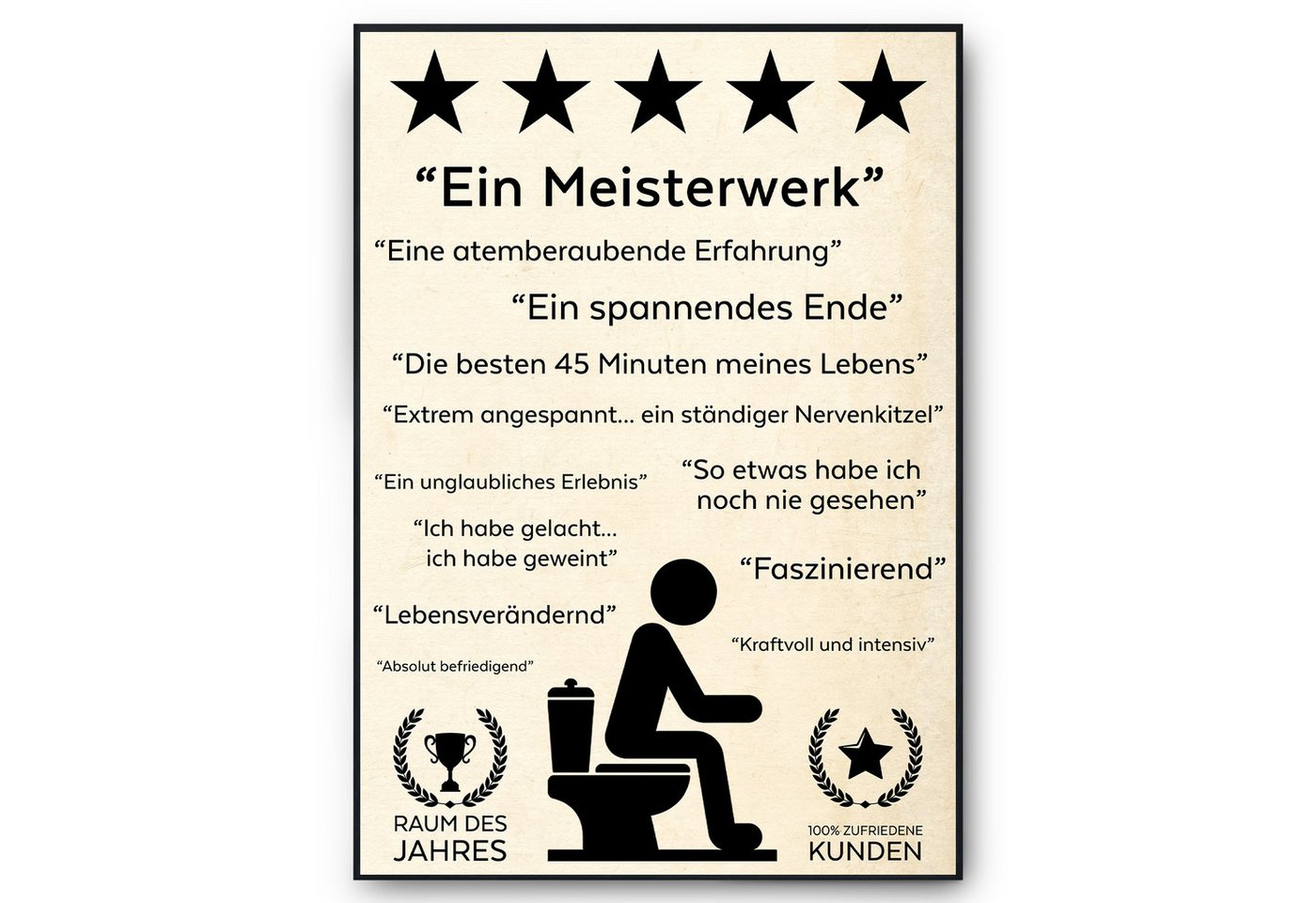 Tigerlino Poster Gäste-WC Lustiges Badezimmer Wandbild Toilette Dekoration Klo Humor von Tigerlino