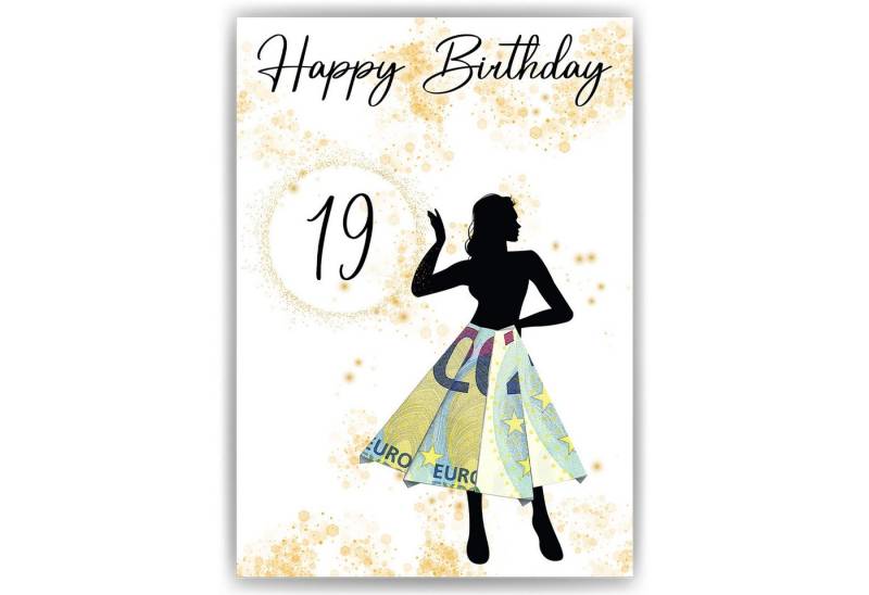 Tigerlino Poster Geburtstag Frauen Freundin Geldgeschenk Karte, 19. Geburtstag, 13 18 20 30 40 50 60 70 Geburtstag von Tigerlino