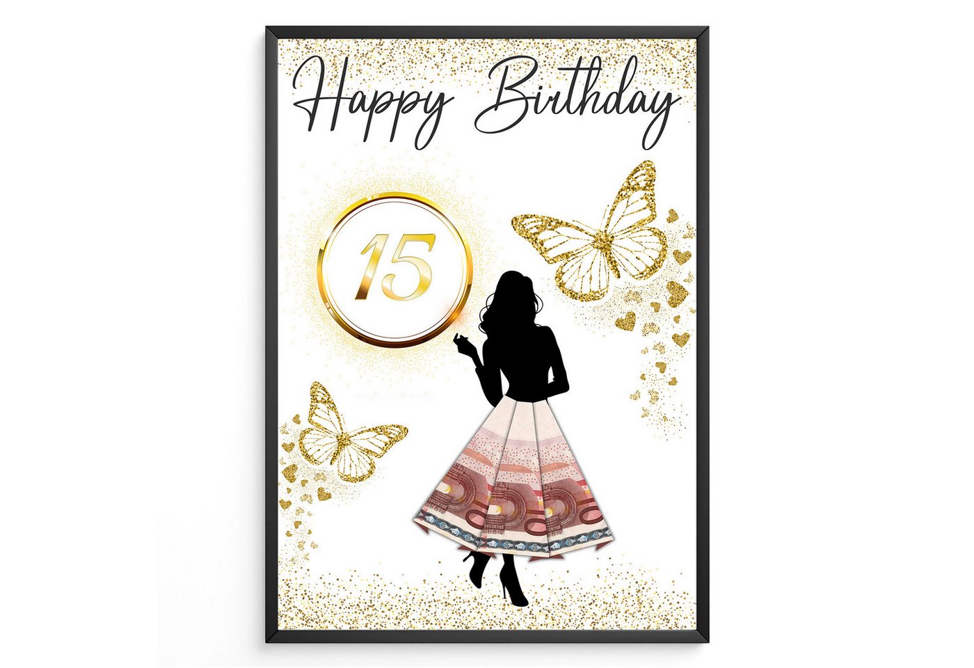 Tigerlino Poster Geburtstag Geldgeschenk Frauen Geburtstagsgeschenk Geld Geschenkidee, 13 18 20 30 40 50 60 70 Geburtstag von Tigerlino