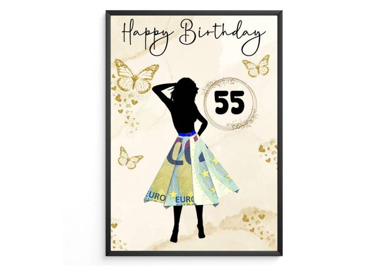 Tigerlino Poster Geburtstag Geldgeschenk Frauen Geburtstagsgeschenk Geld Geschenkidee, 13 18 20 30 40 50 60 70 Geburtstag von Tigerlino