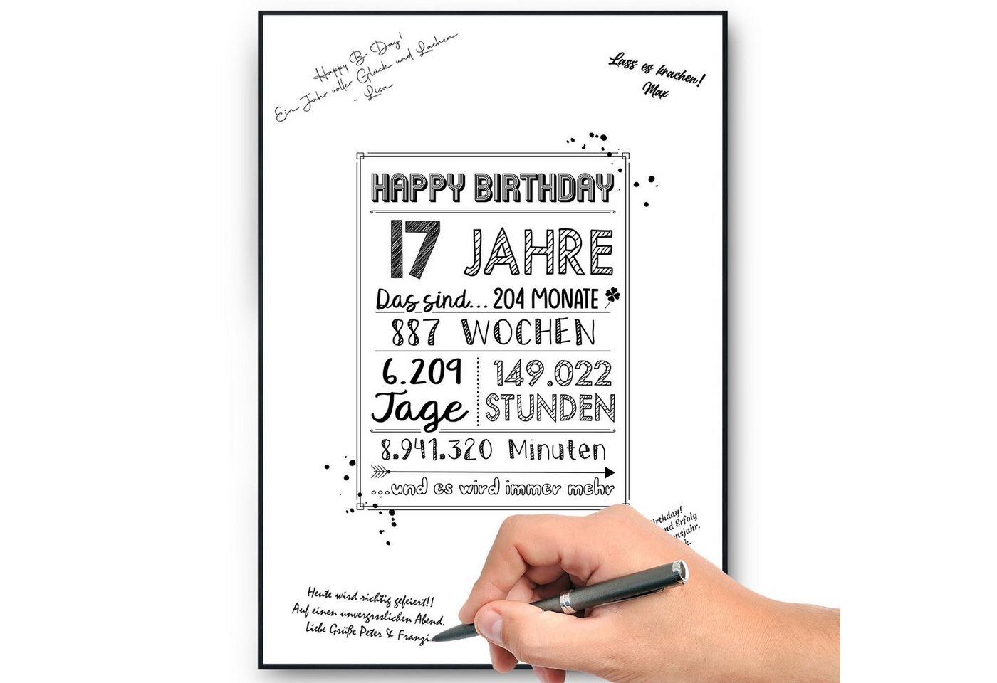 Tigerlino Poster Geburtstagskarte Geschenk Geburtstag Deko Frauen Männer Lustige Fakten, Geburtstagsgeschenk von Tigerlino