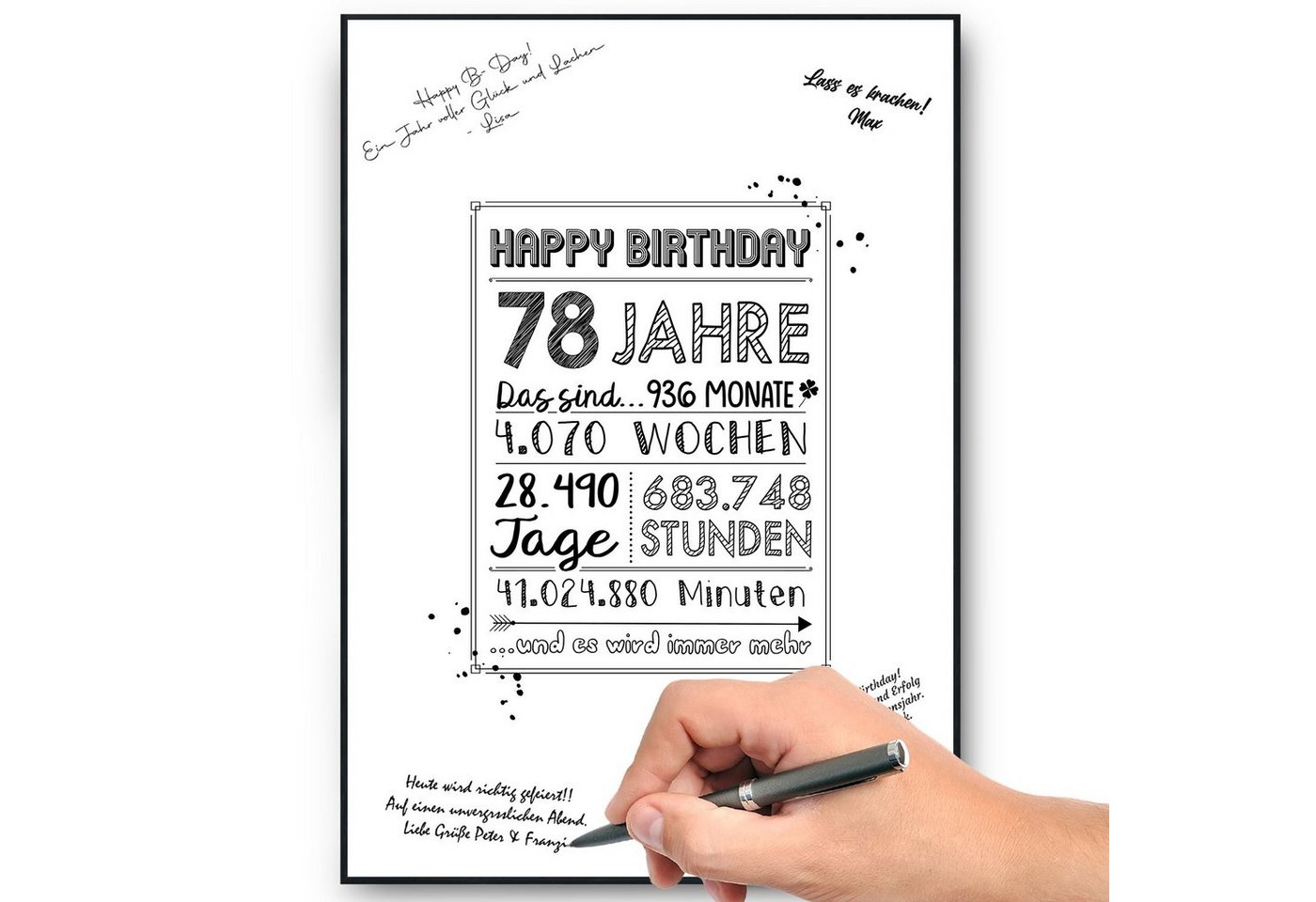 Tigerlino Poster Geburtstagskarte Geschenk Geburtstag Deko Frauen Männer Lustige Fakten, Geburtstagsgeschenk von Tigerlino