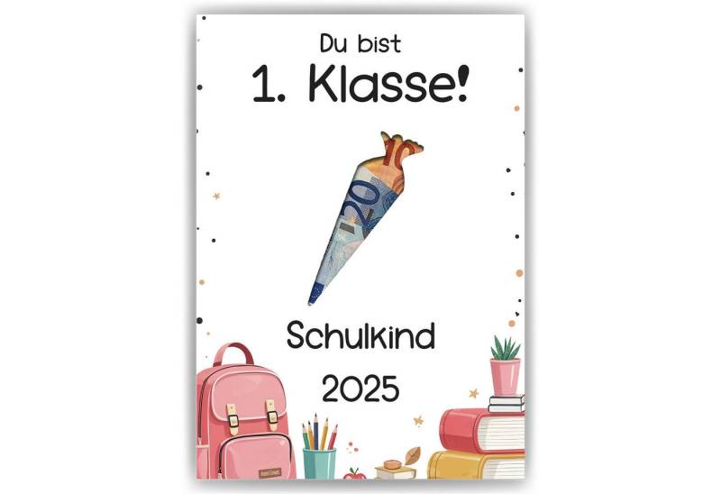 Tigerlino Poster Geldgeschenk Schulanfang Schulkind Einschulung Schulanfänger von Tigerlino